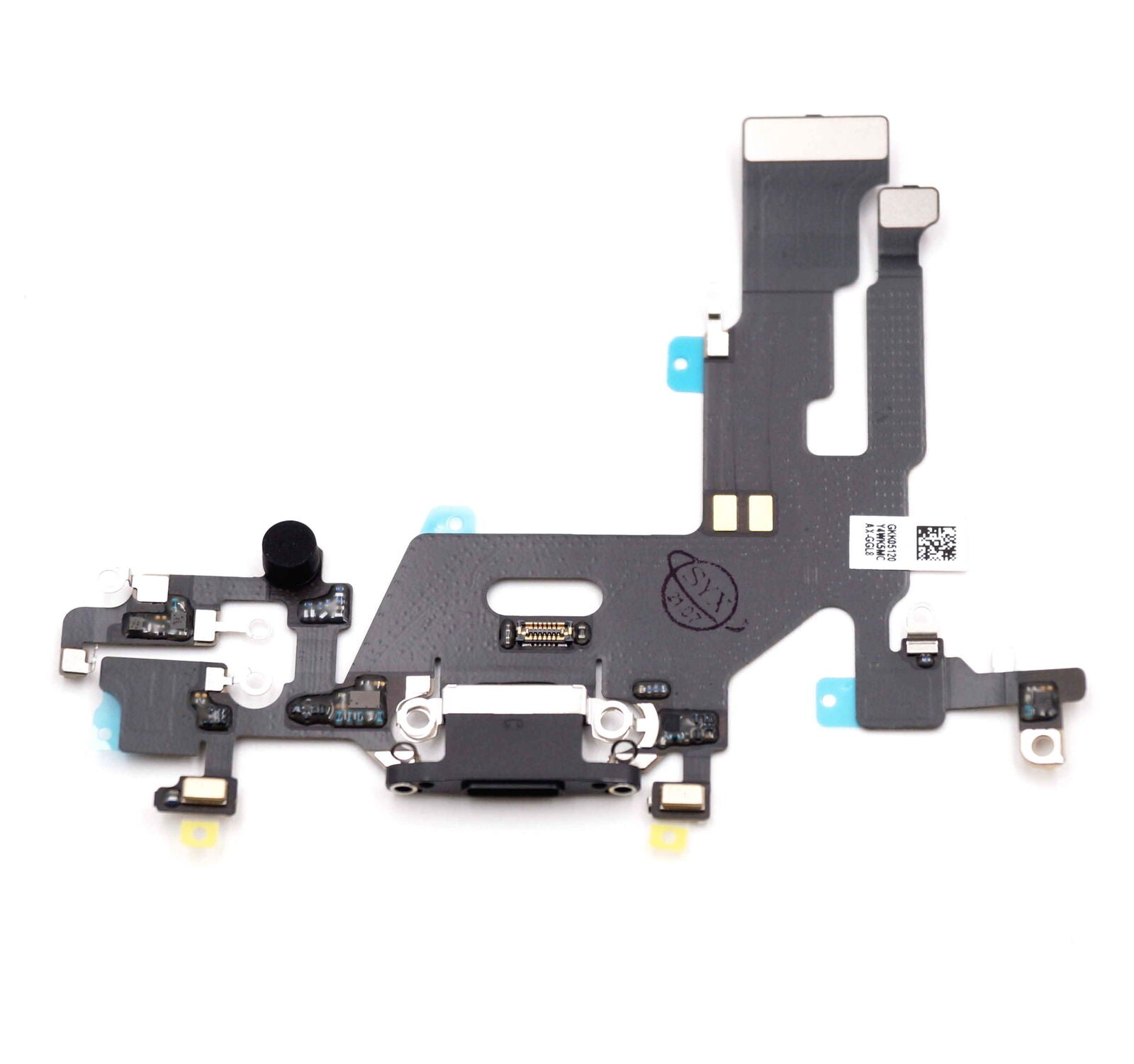 Charging Port With Microphone & Flex For Apple iPhone 11 Black